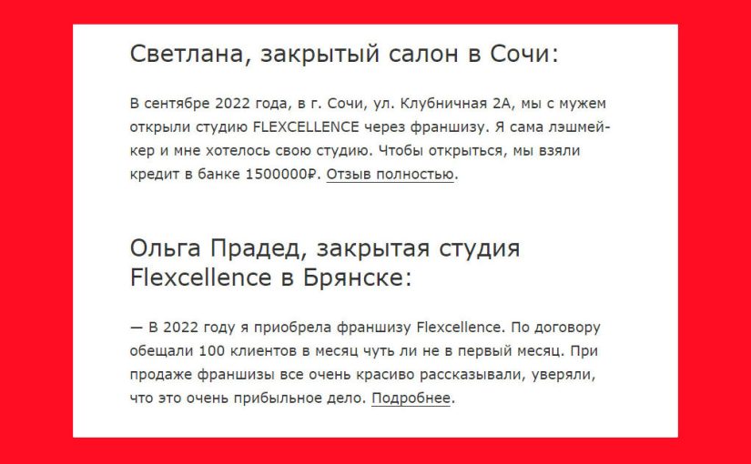 Не связывайтесь! Франшиза Flexcellence (Казань)